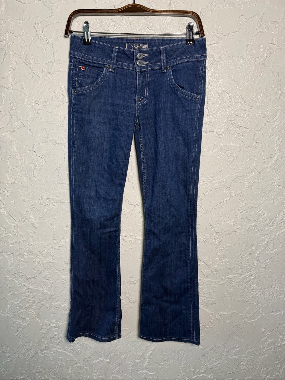 Vintage Hudson Low Rise Jeans Dark Blue Flare 26